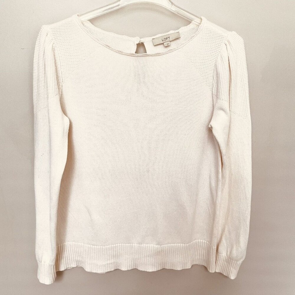 LOFT White Crew Neck Sweater